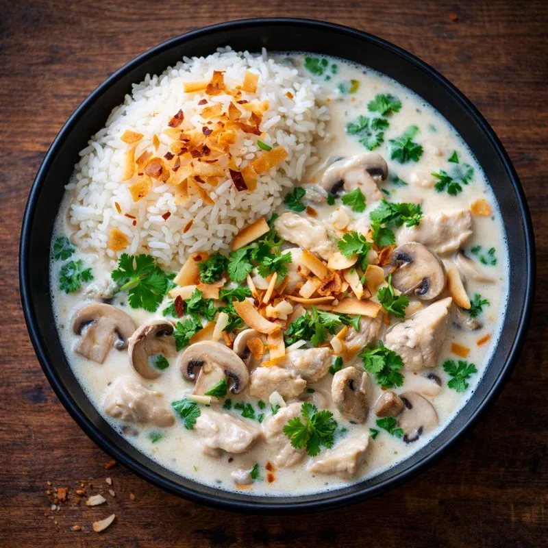 Tom kha with rice